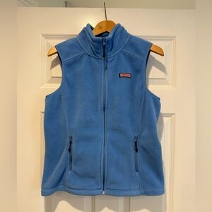 Vineyard Vines Powder Blue Fleece Vest with Logo Patch 🐳
